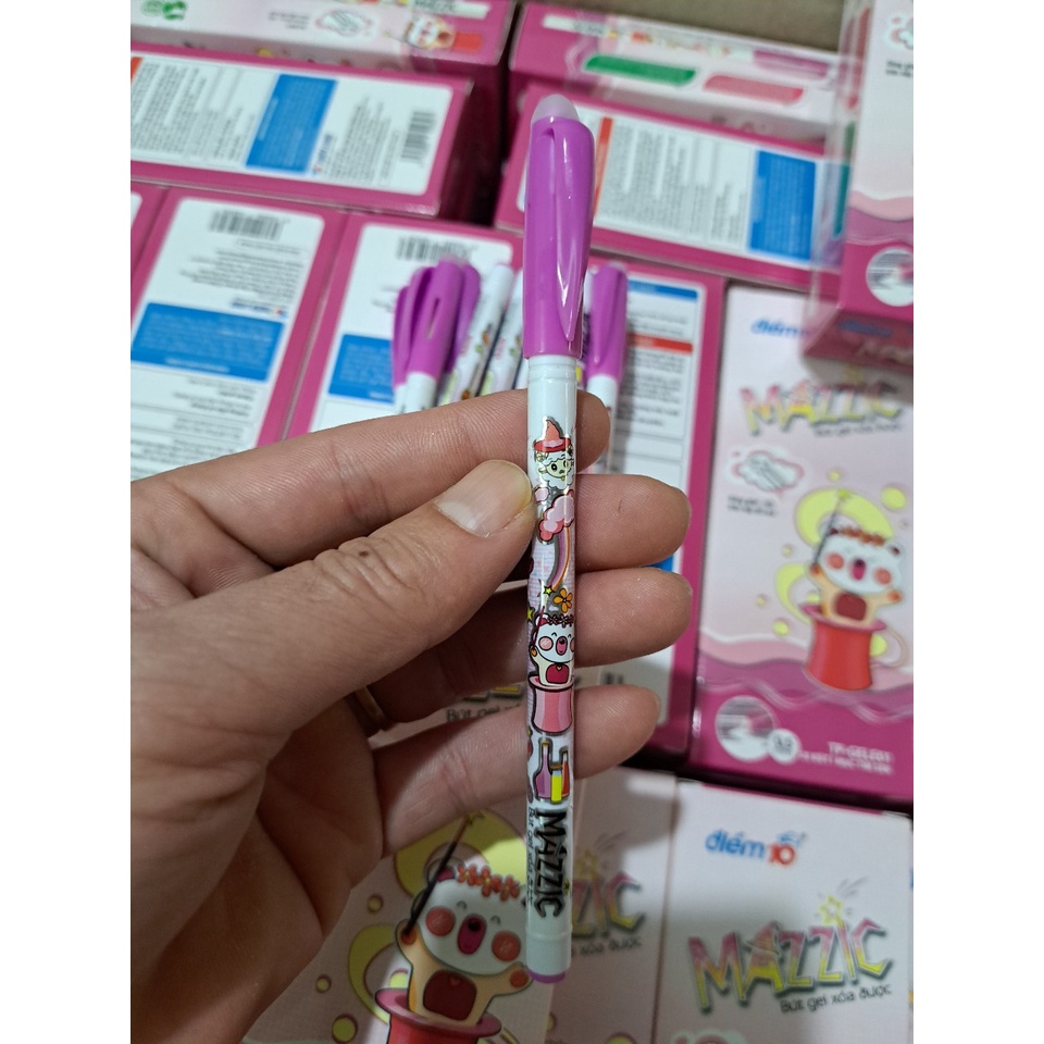 Hộp 20 Cây Bút Gel Xóa Được Mực Tím MAZZIC TP-GELE01 Ngòi 0.5mm