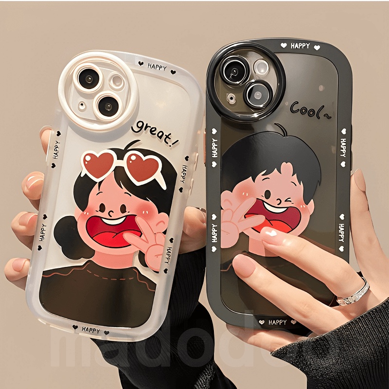 Cute Casing Samsung Galaxy A54 A34 A14 A04 A73 A53 A33 A23 A12 A13 A52 A52S A32 A72 4G 5G A02S A03S A03 A51 A11 A30 A20 A50 A50S A30S A10 A10S A20S M12 M33 M11 M10 ins Lovers Cartoon Boy Girl Clear Airbag Shockproof Soft Phone Case Cover DYJ 11