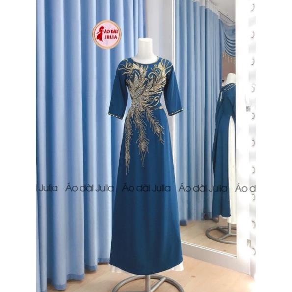 ÁO DÀI BÀ SUI THIẾT KẾ ÁO DÀI CƯỚI HỎI CHO MẸ ĐÍNH KẾT ĐÁ CAO CẤP