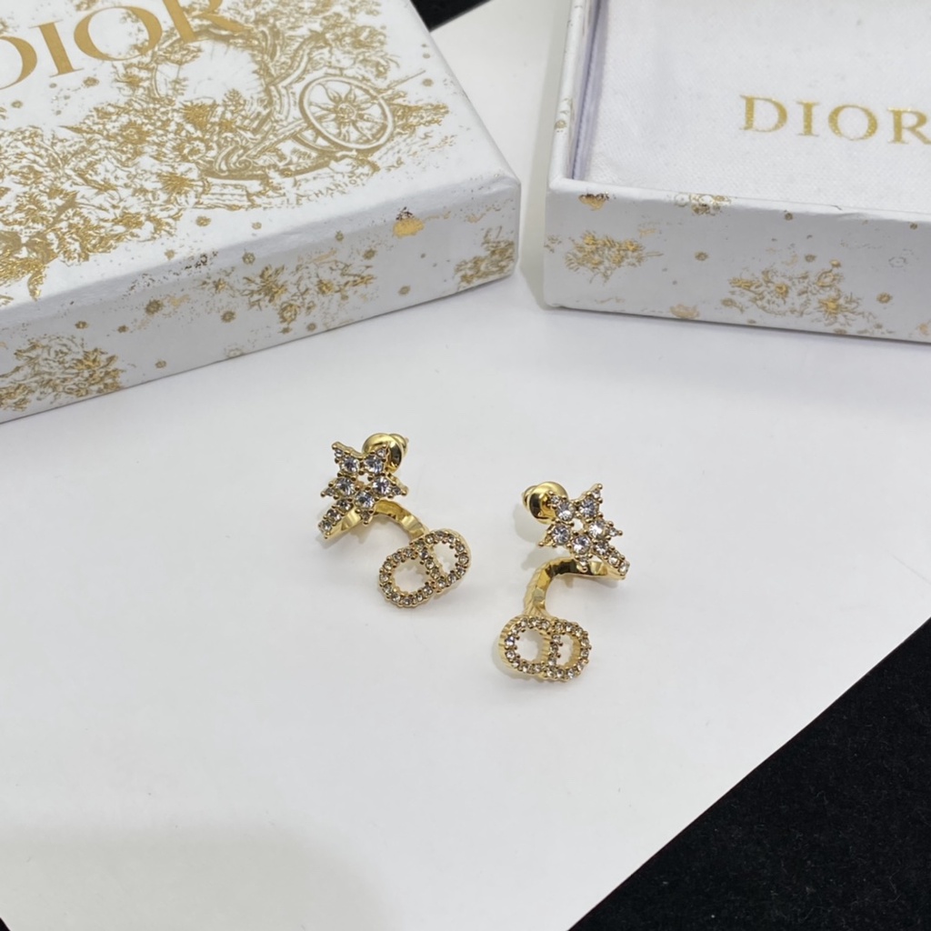 Đôi Bông Tai Mạ Bạc 925 Hình Ngôi Sao Đính Đá Thời Trang