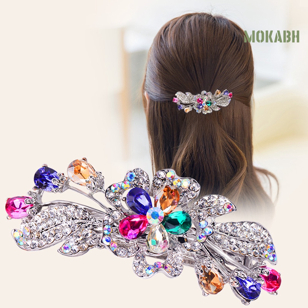 Kẹp Tóc Đính Pha Lê Giả Lấp Lánh Chống Trượt Chống Biến Dạng