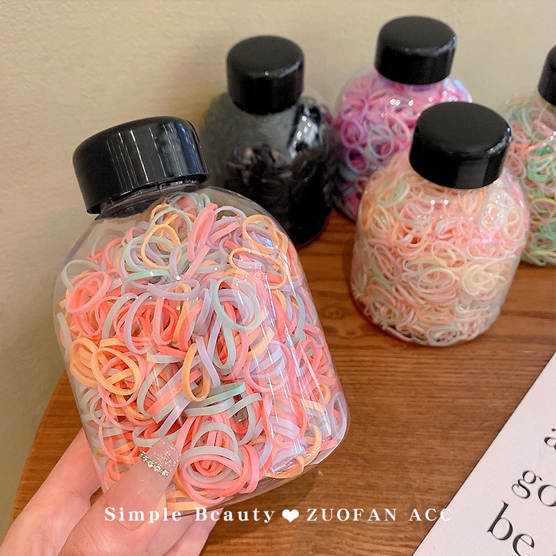 Túi 800/1000 Dây Chun Cột Tóc Đơn Giản Nhiều Màu Sắc Dễ Thương Cho Bé Gái