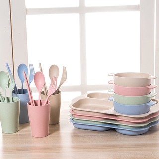 Set bộ 6 món khay ăn dặm lúa mạch an toàn cho bé