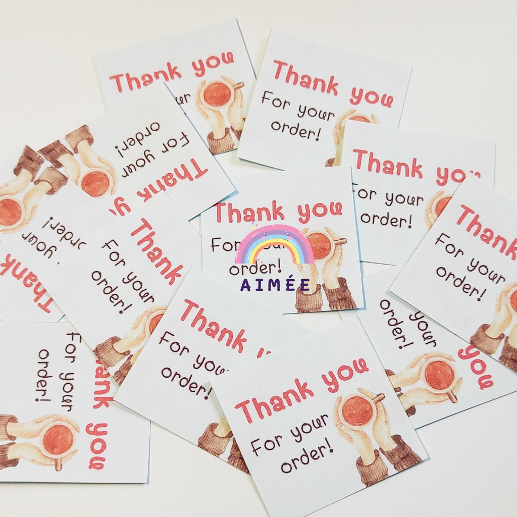 Sticker, nhãn dán nhiều màu sắc | Thank you, cảm ơn, dán niêm phong, gói quà, hộp carton | Aimee