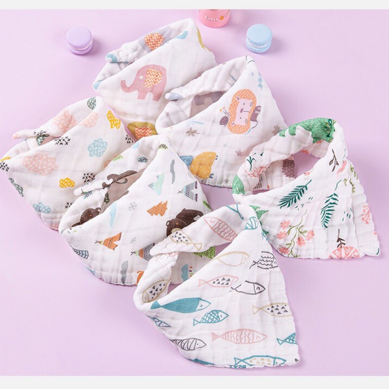 Khăn yếm tam giác cho bé yếm xô hoa hàng Việt Nam xuất Nhật loại đẹp mềm mịn cao cấp có cúc bấm Homedy kids