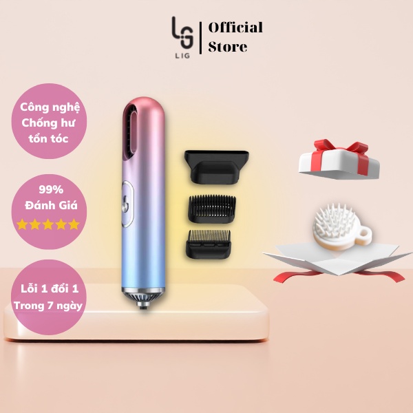 Máy sấy tóc mini 3 trong 1 LIG 3 đầu sấy tạo kiểu công nghệ Ion âm chống hư tổn tóc tiện lợi mang đi du lịch.