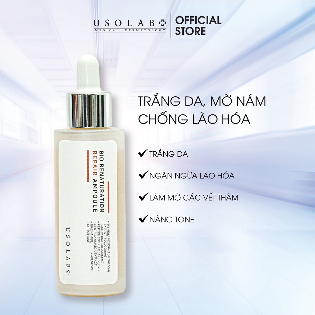 Tinh chất tế bào gốc trắng da, mờ nám, chống lão hóa Usolab Bio Renaturation PDRN Ampoule 50ml