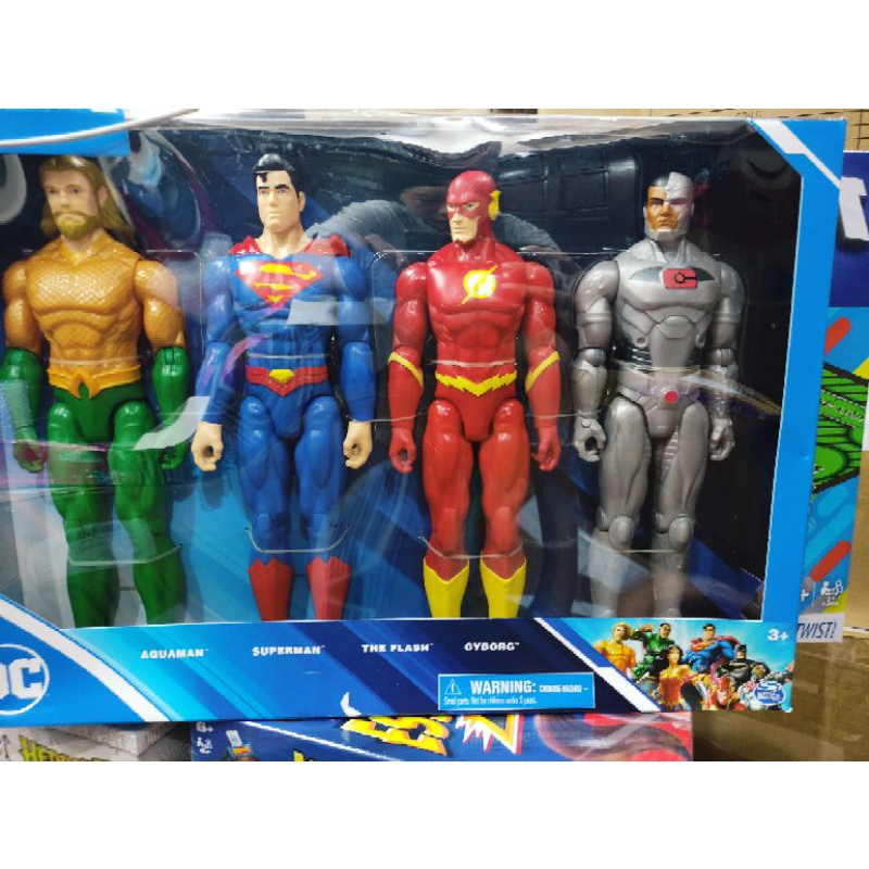 Bộ 4 mô hình DC gồm: Superman, Flash, Cyborg và Aquaman
