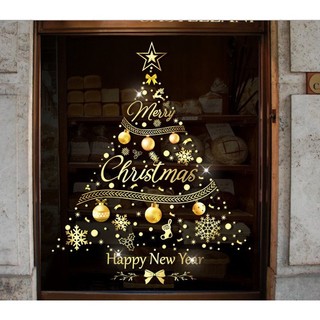 Decal dán tường trang trí giáng sinh 2023 Cây Thông Noel 1