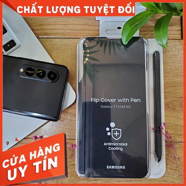 Bao da samsung Galaxy Z Fold 3 5G kèm bút Spen hãng .