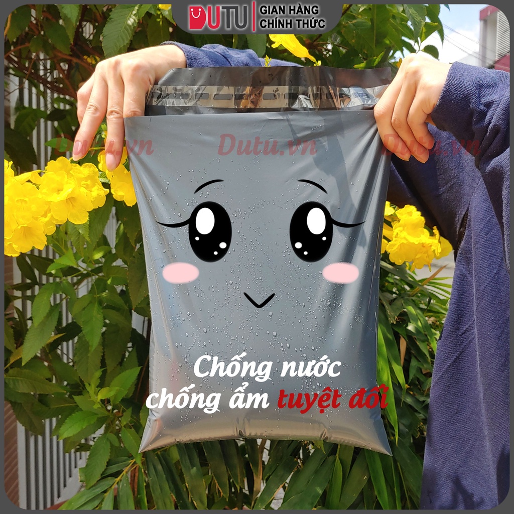 100 Túi Niêm Phong Đóng Hàng Tự Dính Gói Hàng Nhanh, Tiết Kiệm Chi Phí Đóng Gói Màu Xám Đen Size 25x35