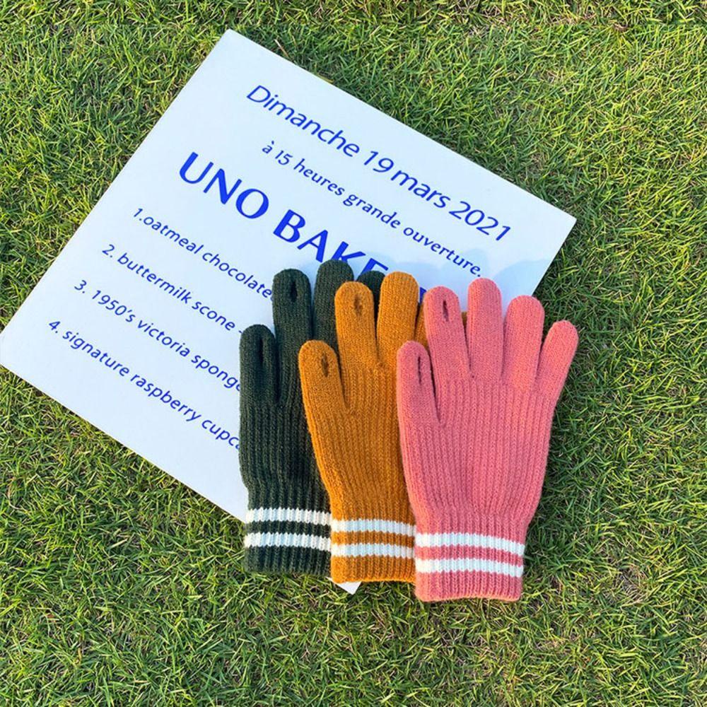 Găng Tay Lái Xe Vải Nhung Mềm Mại Họa Tiết Kẻ Sọc Cho Nam Và Nữ