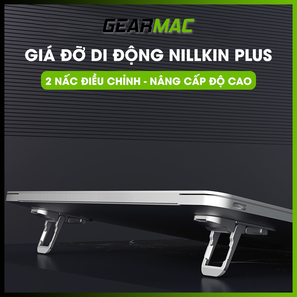 Giá đỡ Laptop di động Nillkin & Nillkin Plus chính hãng - Đế tản nhiệt Laptop, kê laptop Macbook siêu mỏng dạng kickflt