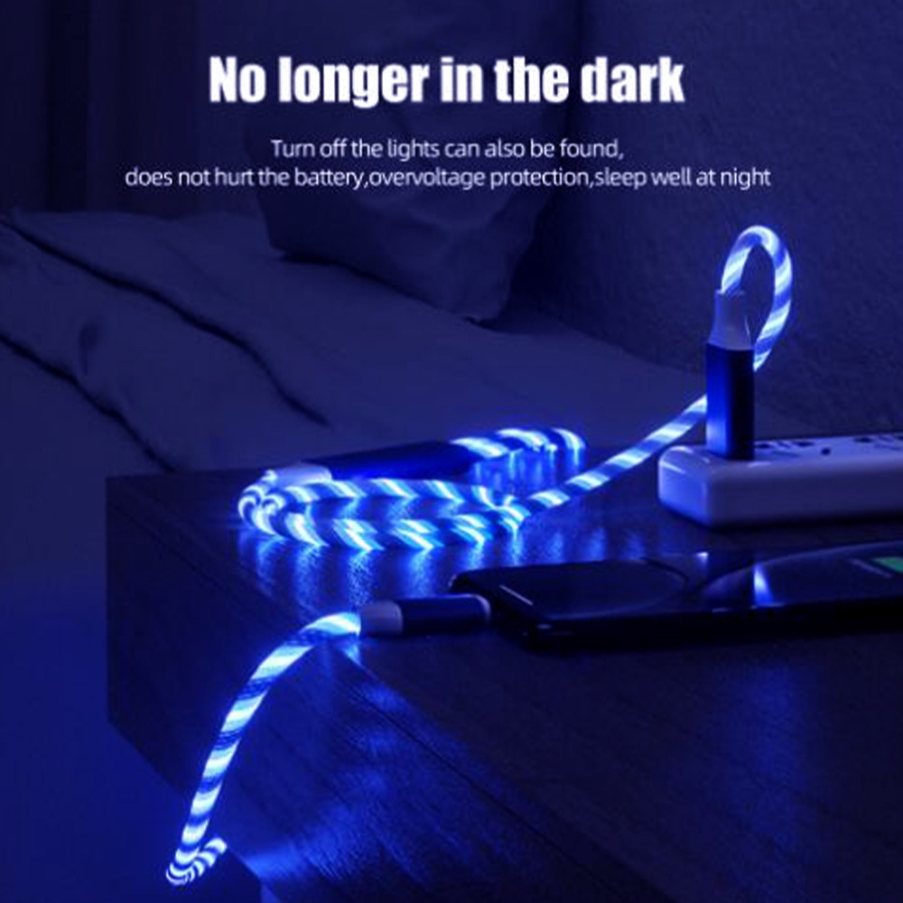 Dây Cáp Sạc Nhanh USB Loại C Có Đèn LED Phát Sáng 5A Cho Điện Thoại Di Động