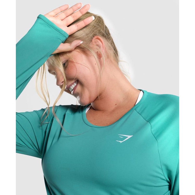 áo Tranning Fresh teal tay dài Gymshark