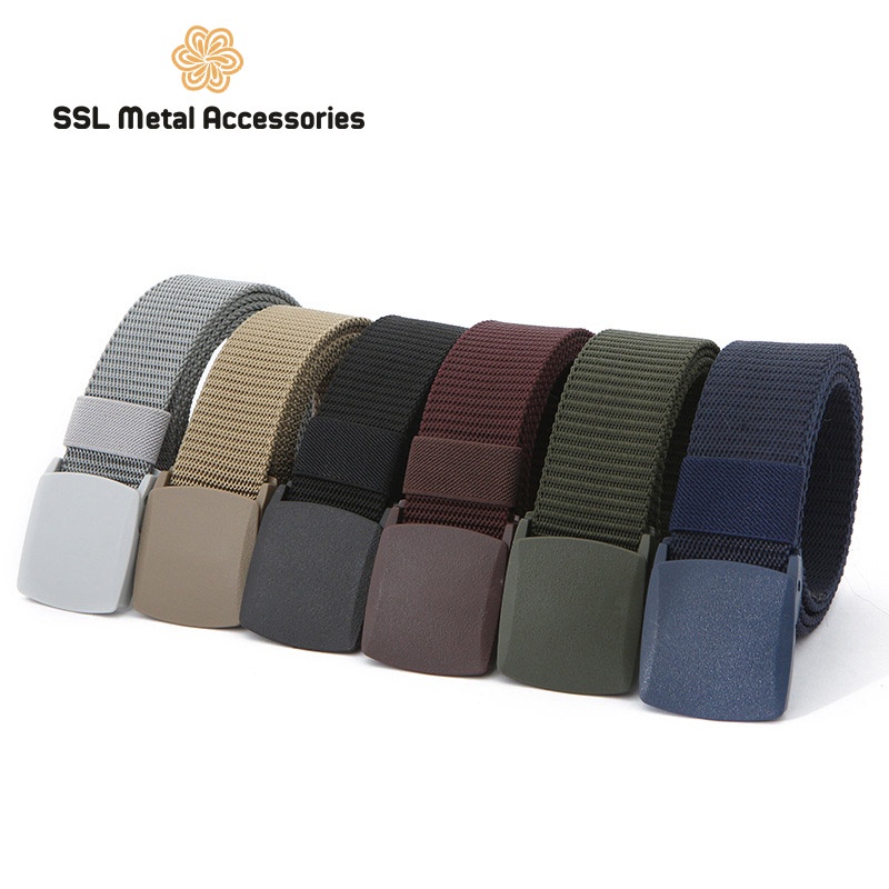 Thắt lưng nam canvas thời trang cao cấp mới dây lưng vải dù, nắp nhựa gập, dây nịt thời trang LH-A055 120cm