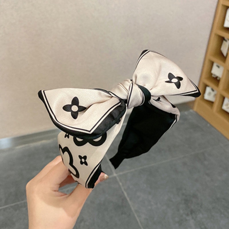 Băng Đô Bản Rộng In Họa Tiết Vintage Thời Trang Hàn Quốc