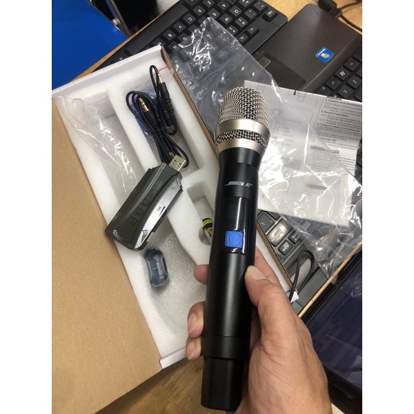 Micro karaoke đa năng cao cấp Bible MB81 (Chuyên dùng cho loa Bluetooth JBL, Bose, Marshall…Cân chỉnh Echo, Bass, Treble