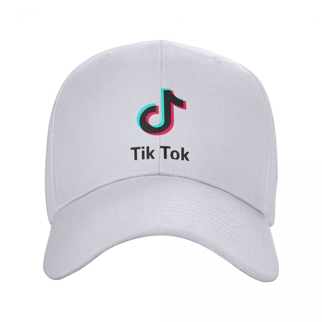 Mới Có Sẵn TikTok Logo Mũ Bóng Chày Nam Nữ Thời Trang Polyester Màu Trơn Cong Vành Mũ Unisex Golf Ch