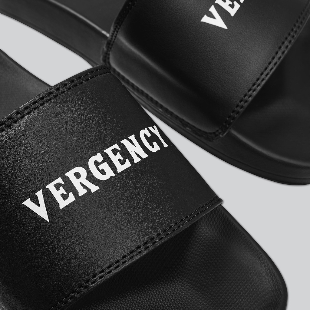 Dép nam nữ quai ngang Vergency chữ trắng - dép Vergency hàng chính hãng