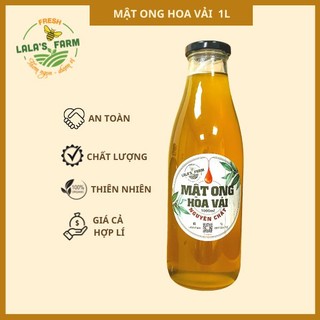 Mật ong nguyên chất hoa vải Lala's Farm 1L - chai thủy tinh