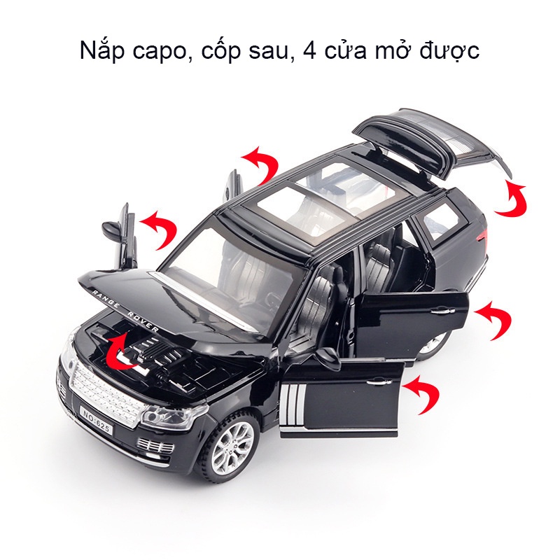 Xe ô tô mô hình Land Rover - Ranger Rover tỉ lệ 1:32 khung hợp kim mở full cửa có đèn âm thanh cót chạy đà
