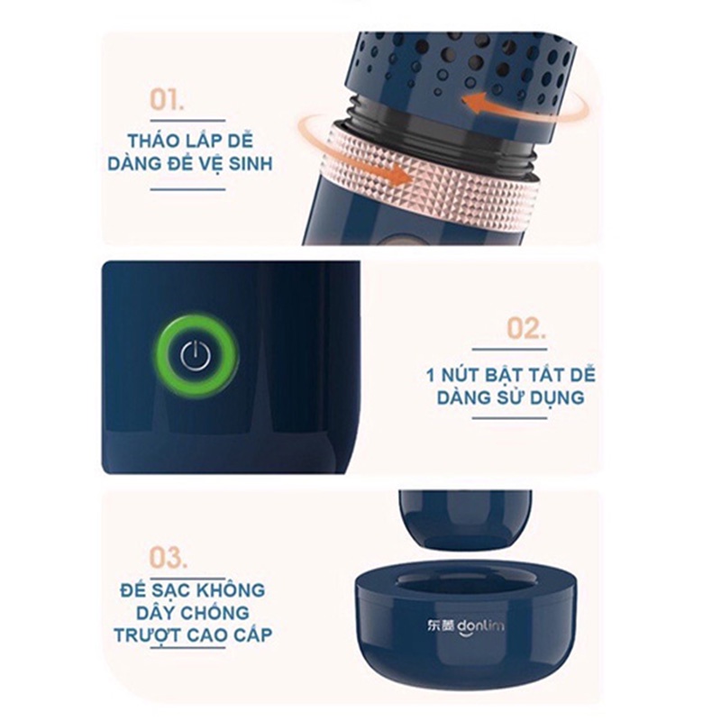 Máy khử trùng, tiệt trùng thực phẩm Donlim chính hãng - Máy rửa rau quả tự động không dây dành cho gia đình