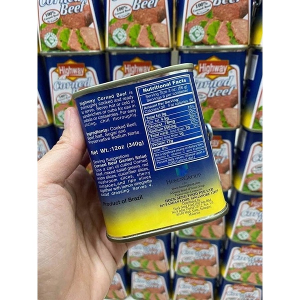 Thịt bò đóng hộp Highway Corned Beef 340 gram.