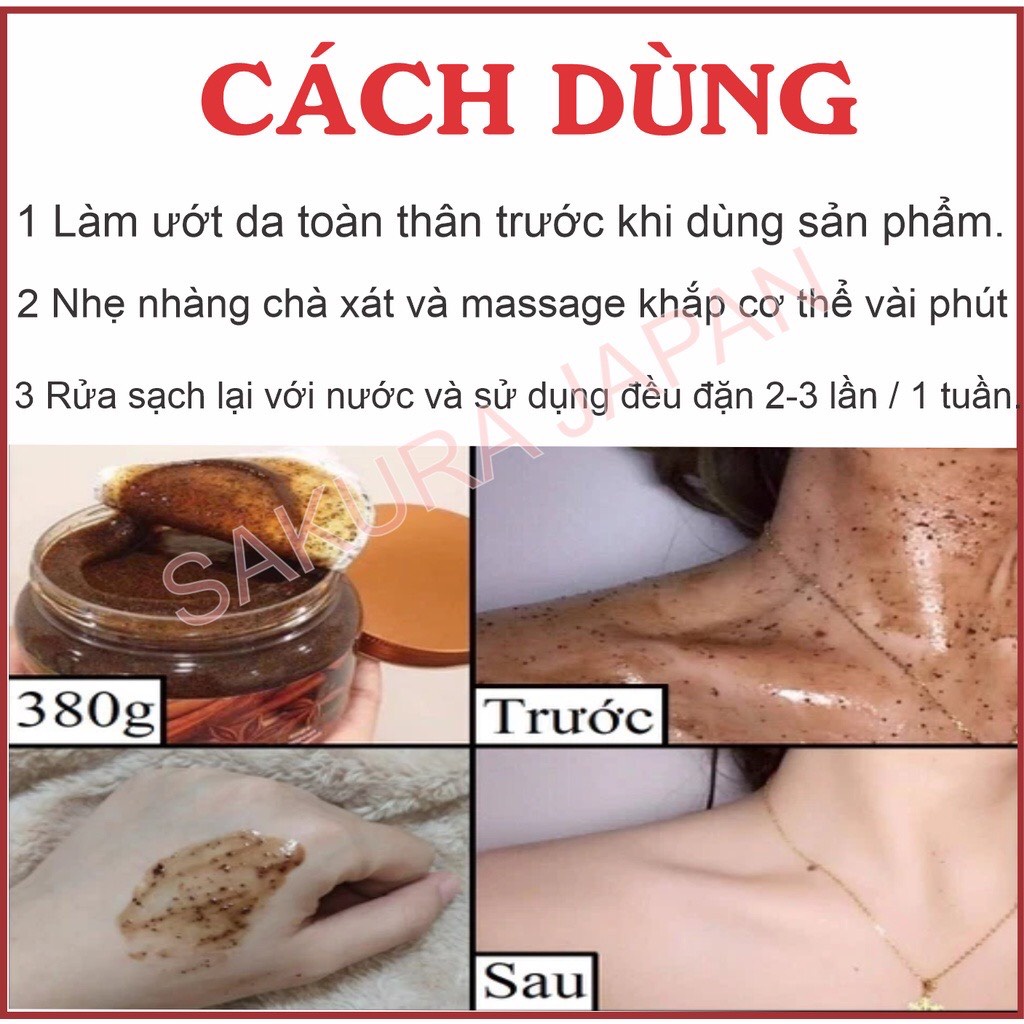 Tẩy tế bào chết body Nga quế hồi cafe 380g