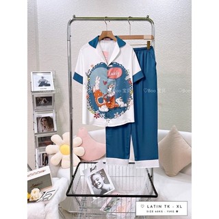 Bigsize Đồ Bộ Mặc Nhà Pijama BOO Lụa Latin/ Lụa Mango TNQD XL(60-75kg)