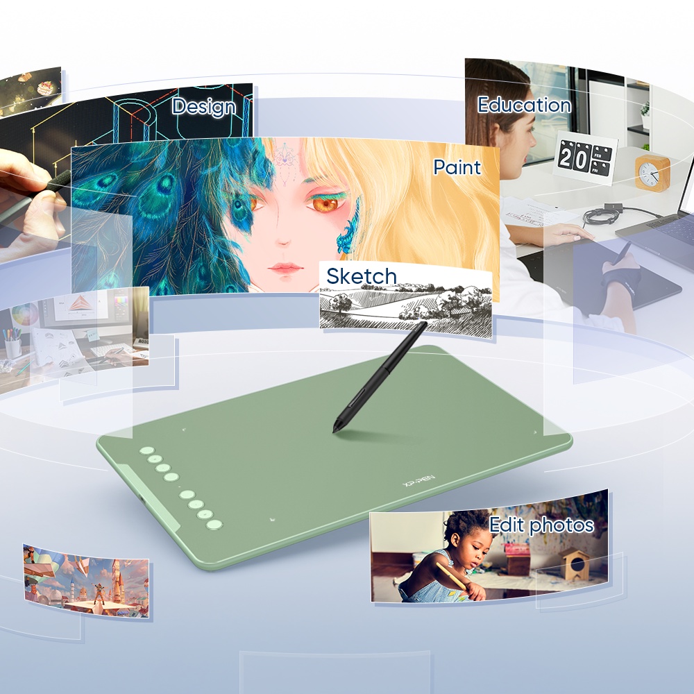 Bút Vẽ Đồ Họa Kỹ Thuật Số XPPen Dem01V2 10X6.25 inch Không Dùng Pin