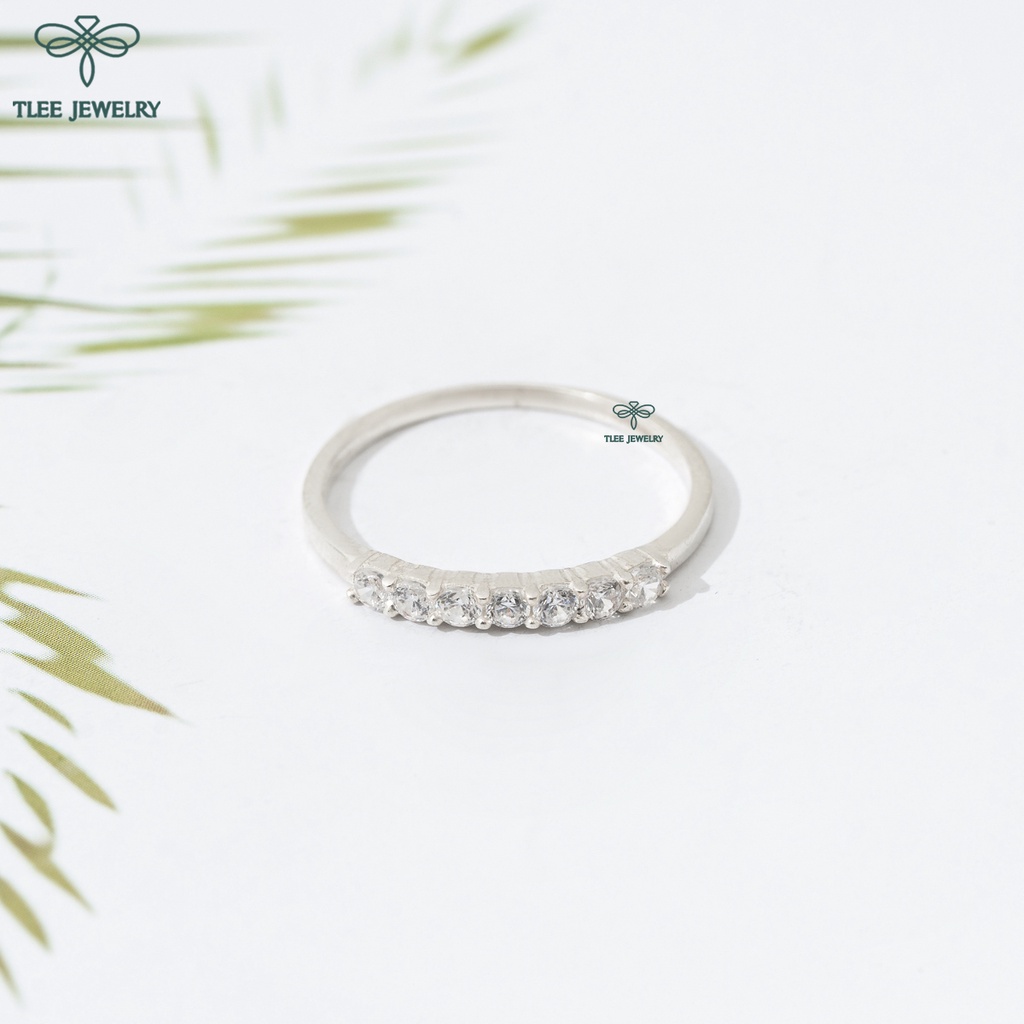 Nhẫn bạc nữ TLEE đá 2ly đính đá một hàng cao cấp TleeJewelry A0275