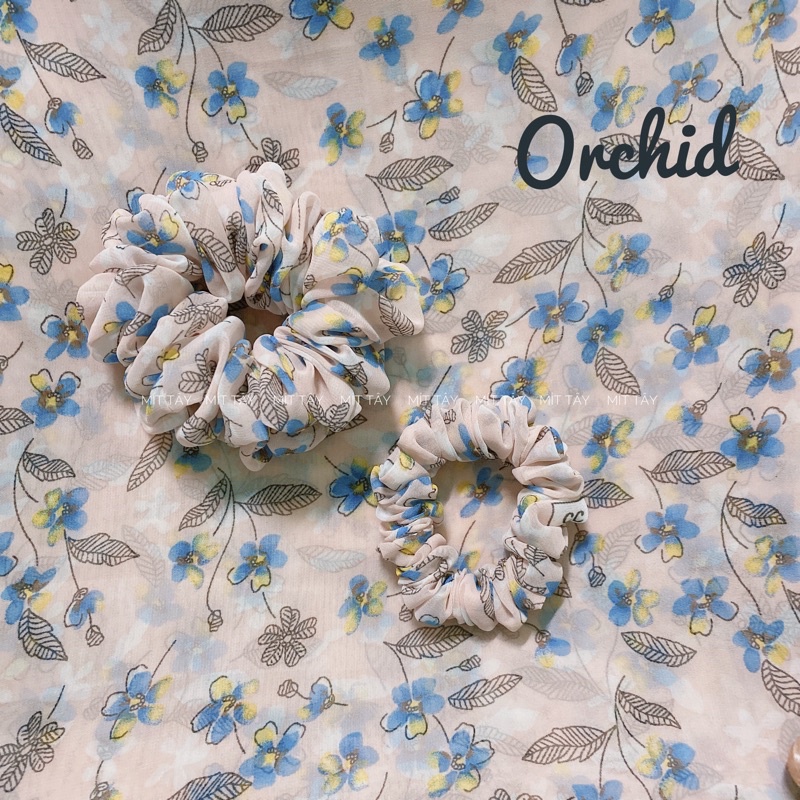 Dây Buộc Tóc Scrunchie Hoa Nhí Vải Voan Dây Cột Tóc Hoạ tiết Siêu Nhún Siêu To Style Hàn Quốc