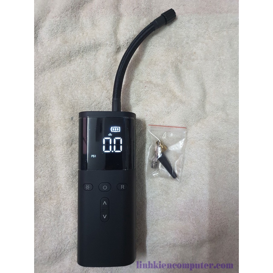 Máy bơm lốp xe di động, kiêm sạc dự phòng, đèn pin, dùng cho xe hơi, xe máy, xe đạp