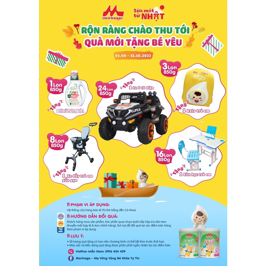 Sữa Morinaga số 3 850g hương vani