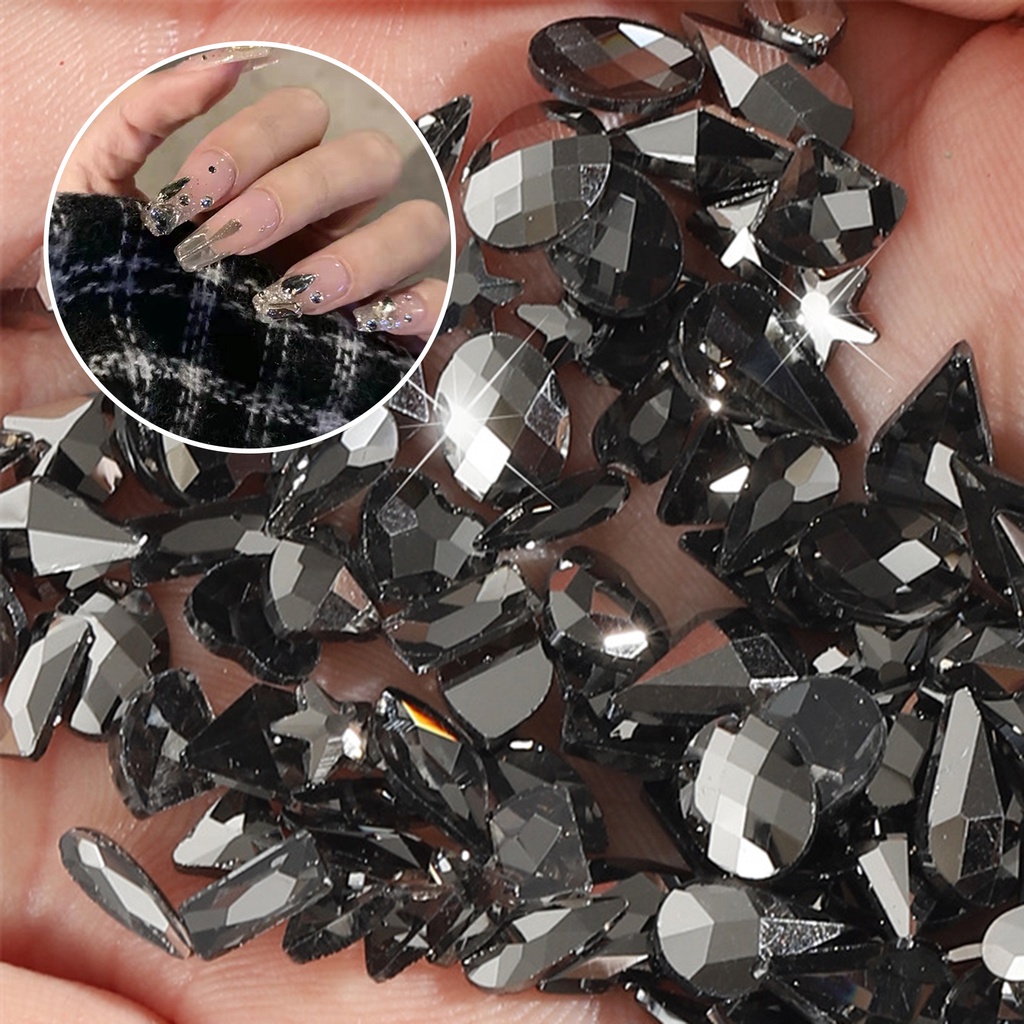 Bộ 100 Hạt Đá Cực Quang Trang Trí Móng Tay DIY