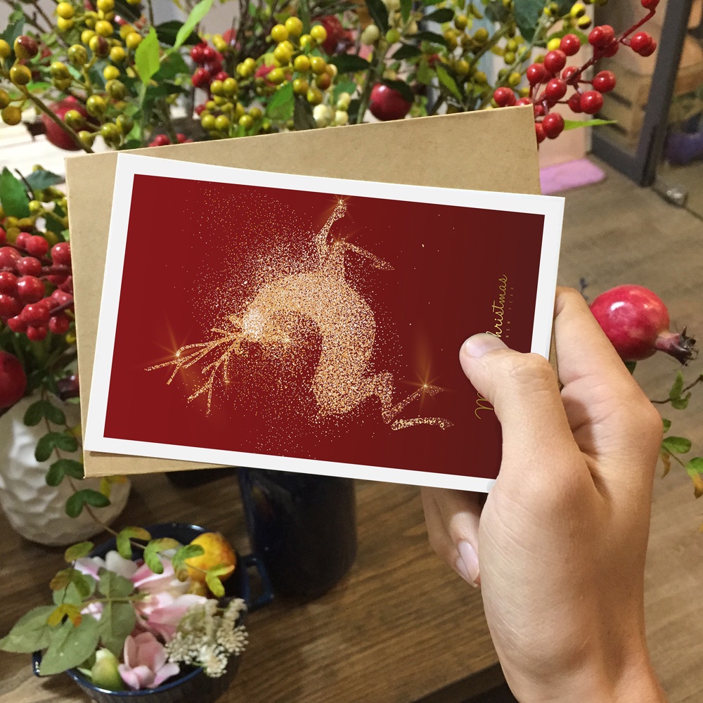 Thiệp giáng sinh, postcard trang trí noel, quà giáng sinh trang trí cây thông, postcard decor kích thước 10x15 - CHR3