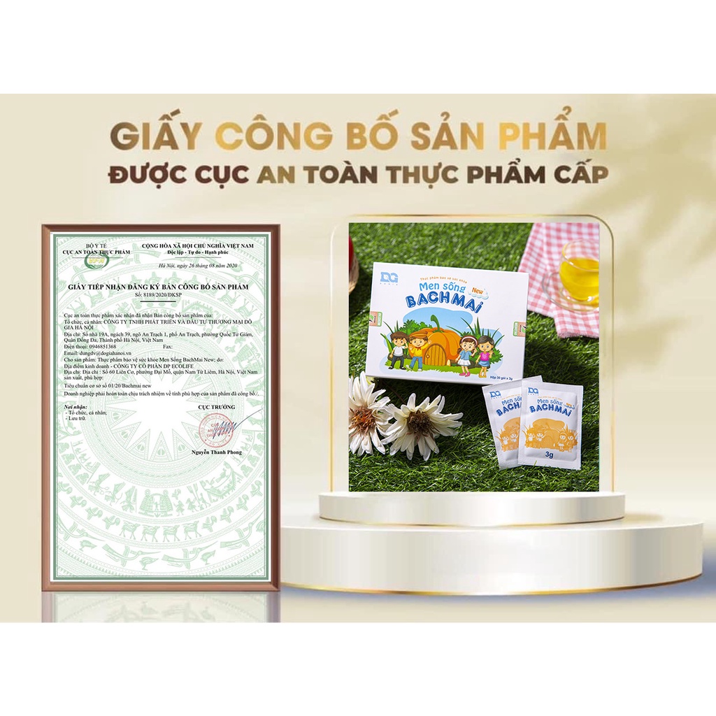 Combo Men sống Bạch Mai new và Cốm ăn ngon Bạch mai giúp bé tăng cường miễn dịch