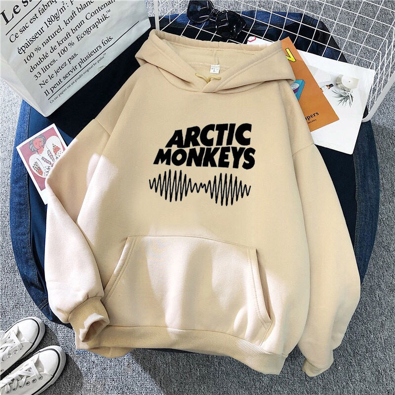 Áo hoodie Thể Thao In Hình Khỉ Bắc Cực Sóng Âm Thanh Trượt Ván Phong Cách Nhật Bản Và Hàn Quốc Mới Cho Cặp Đôi