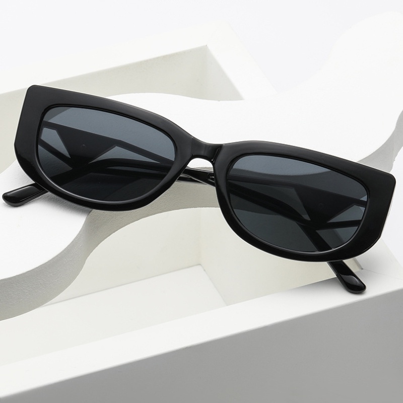 (YUZHU) Kính Mát Gọng Nhỏ Hình Oval Rỗng Phong Cách Vintage Thời Trang