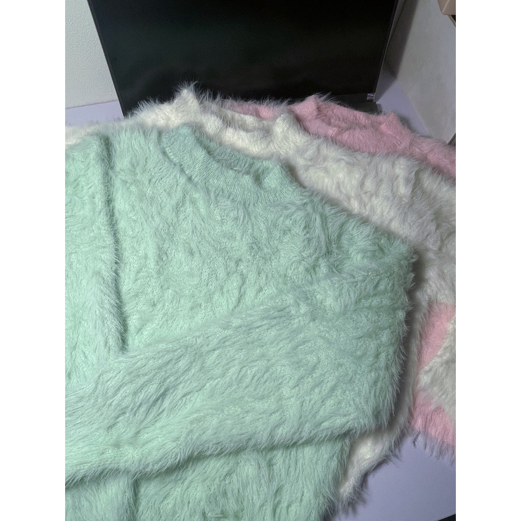 Áo len lông CROPTOP hot trend 2021 Hàn Quốc, Áo Len Lông Dáng Ngắn Phong Cách Hàn Quốc