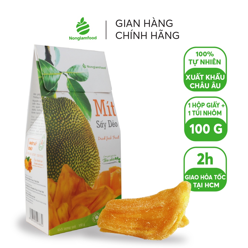 Mít sấy dẻo Nonglamfood hộp 100g | Ăn vặt dinh dưỡng tốt cho sức khoẻ, tăng đề kháng tự nhiên