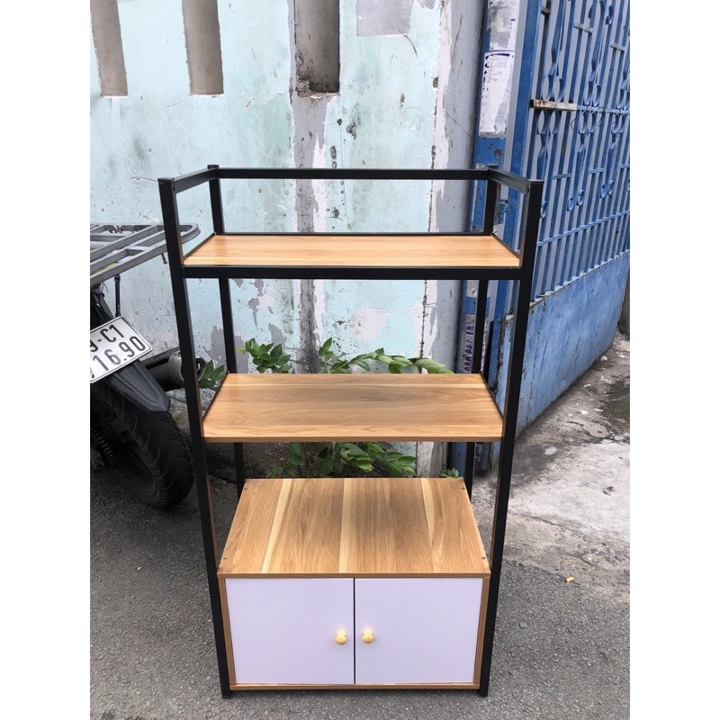 Kệ để lò vi sóng nhiều tầng có tủ đựng,để xoong nồi, kệ bếp đa năng thông minh tiện dụng giá rẻ sắp xếp nhà cửa gọn gàng