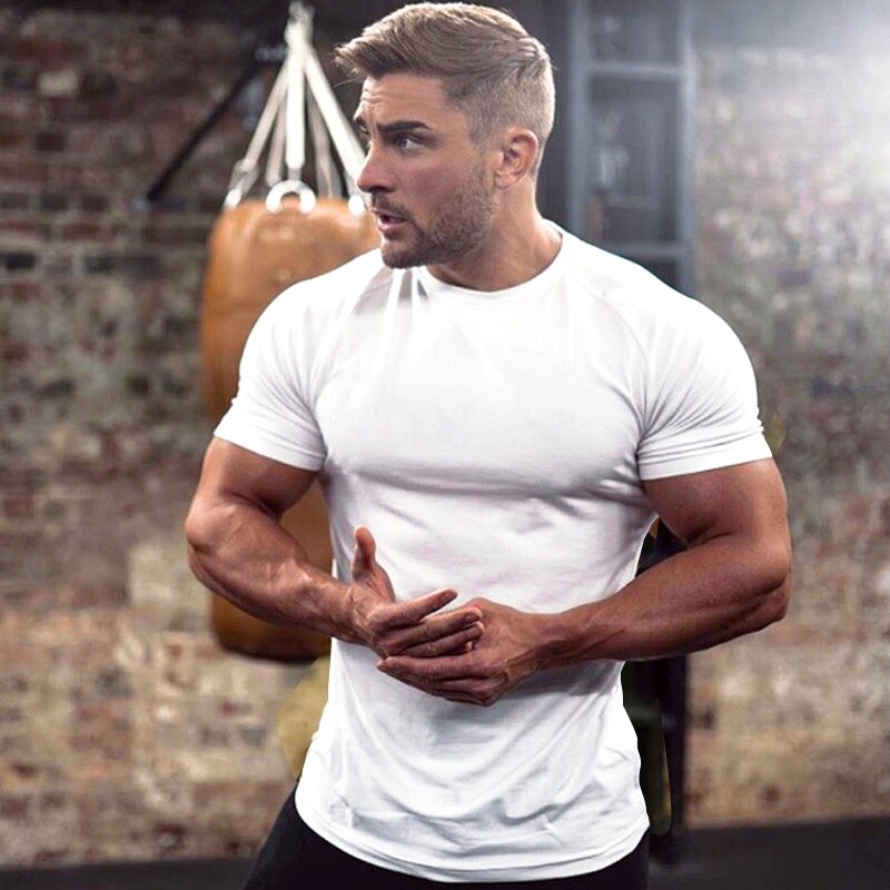 Áo thun nam cổ tròn body, áo thể thao nam tập gym, vải co giãn 4 chiều thoáng mát, thấm hút mồ hôi I03