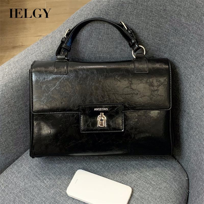 Ielgy Quần Lót Ngắn Cỡ Lớn Màu Đen Nhám Cổ Điển Có Khóa Cài Chất Lượng Cao Cho Nữ