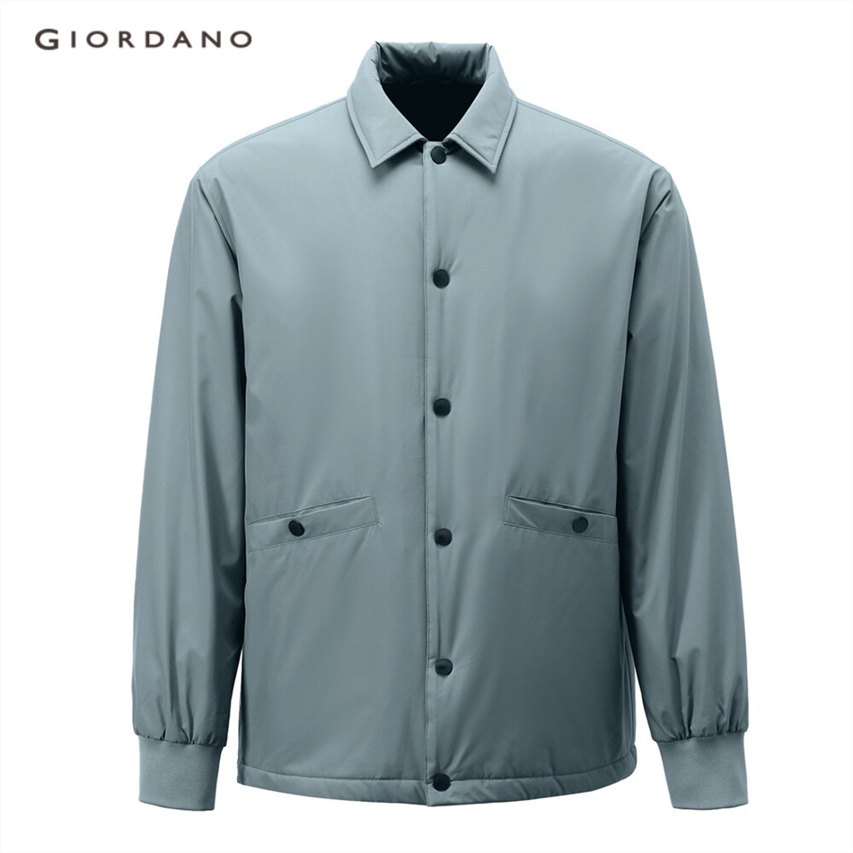 Áo khoác GIORDANO 01072697 có lót cổ lật màu trơn thời trang dành cho nam