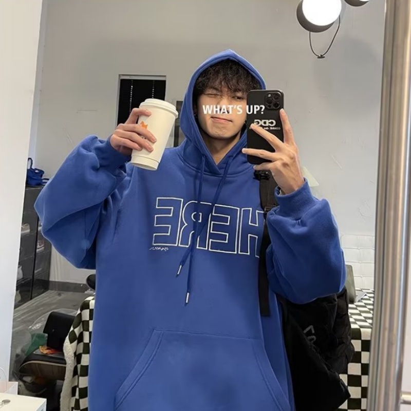 Áo Hoodie Dáng Rộng Có In Chữ Thời Trang Phong Cách Hàn Quốc Cho Nam