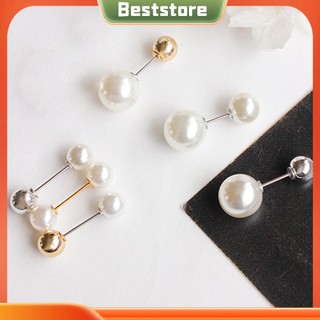 <BSTO> Trâm Cài Áo Đính Hai Hạt Ngọc Trai Nhân Tạo Xinh Xắn Thời Trang Cho Phụ Nữ