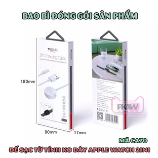 Dây cáp sạc nam châm 1M CA69 và 1.5M CA70 2in1 chính hãng Yesido dành cho đồng hồ thông minh Táo 7/6/5/4/3/2/1