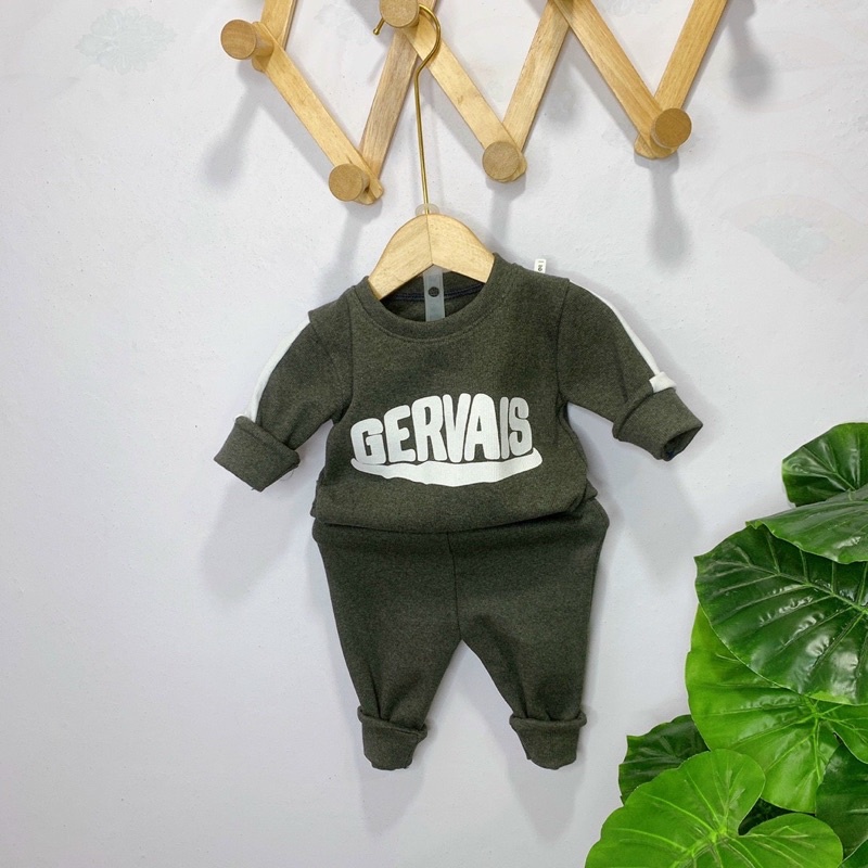 Bộ quần áo Thu Đông bé trai, chất tăm dày dặn phối tay thể thao cho bé 8-18kg siêu hot 2022